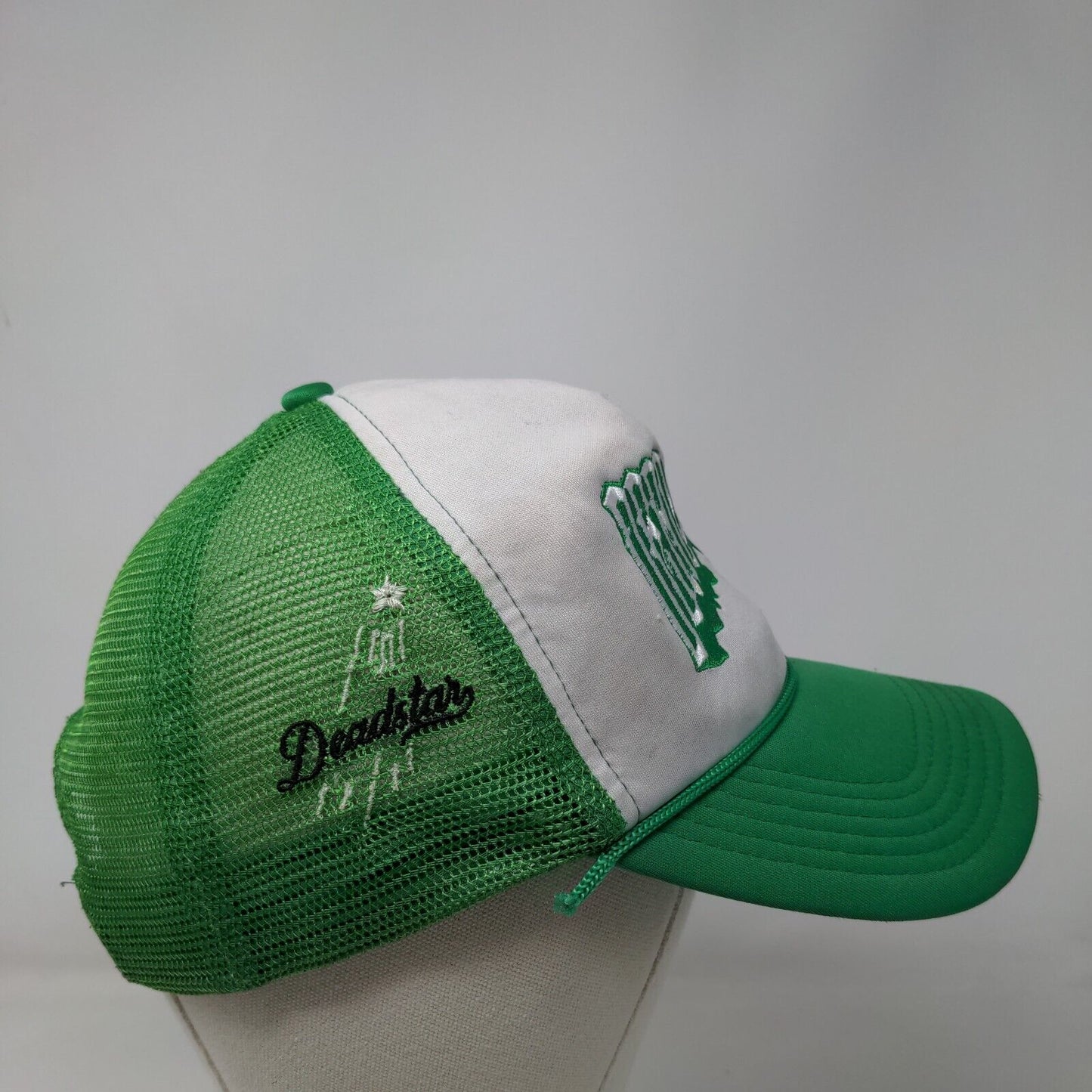 Dead Star Snapback Mesh Back Rope Trucker Hat Green One Size Embroidered