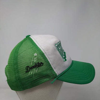 Dead Star Snapback Mesh Back Rope Trucker Hat Green One Size Embroidered