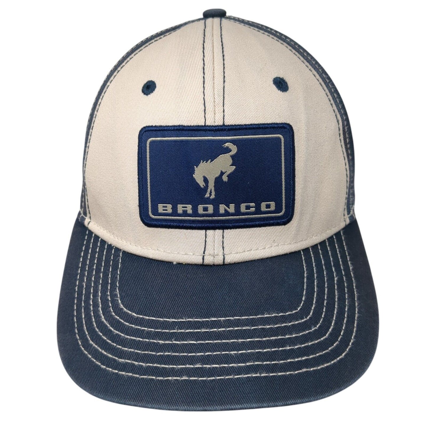 Ford Bronco Snapback Hat Blue One Size Adjustable Embroidered H3 Headwear