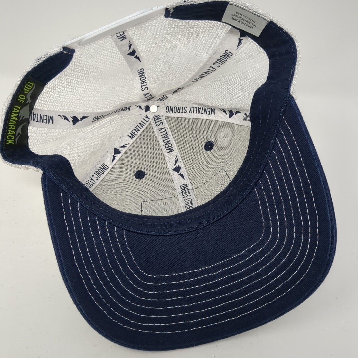 Top of Tamarack Patch Snapback Trucker Hat Blue One Size Mesh Back