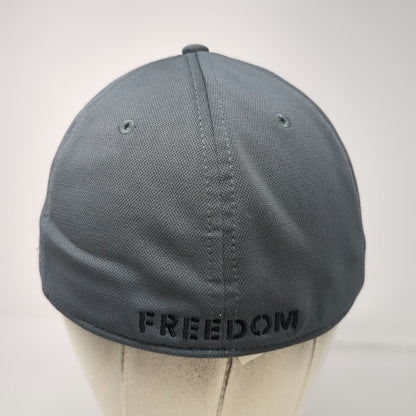 Under Armour Baseball Cap Gray XL Red White Blue Freedom American Flag Logo Hat