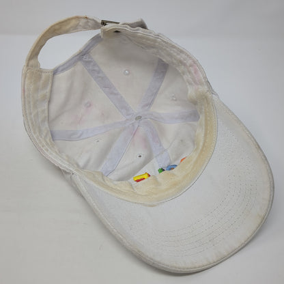 Golf Slideback Baseball Cap White One Size Adjustable Embroidered 6 Panel