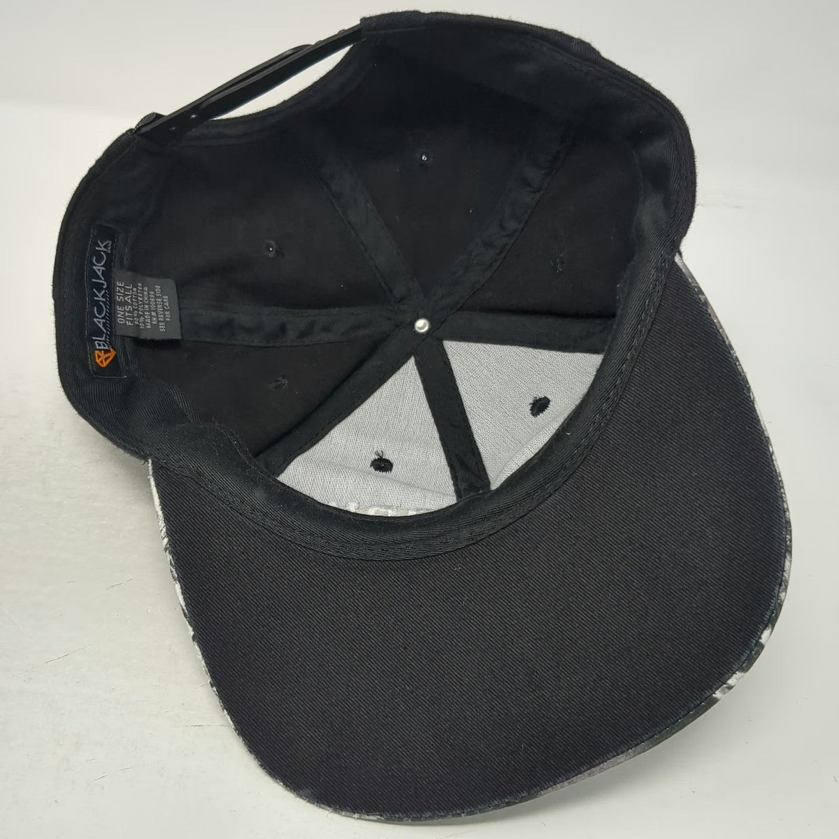 Blackjack Snapback Hat Black OSFM New York Times Square Photo Print Embroidered