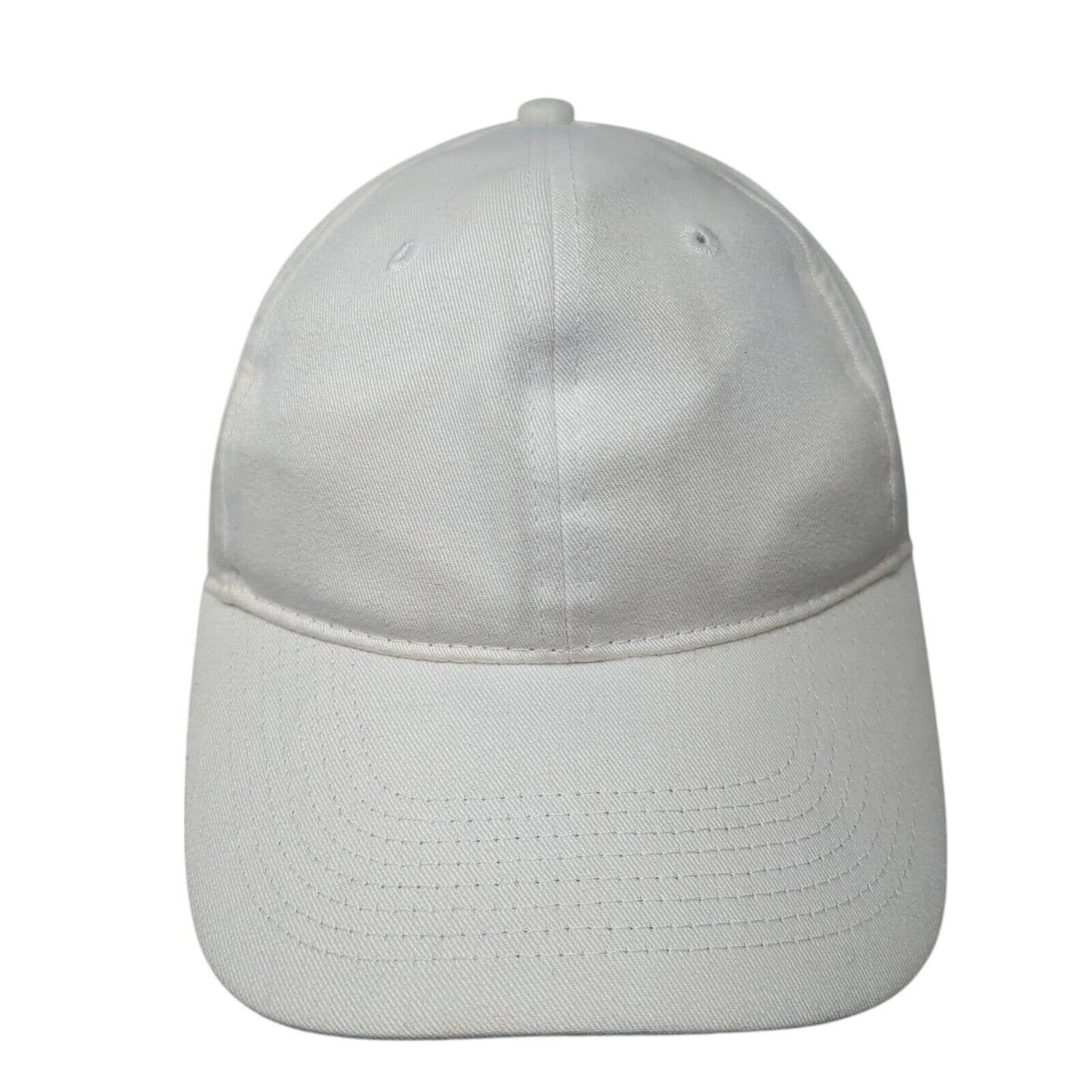 Unbranded Strapback Hat Arctic White One Size Adjustable 6 Panel Blank
