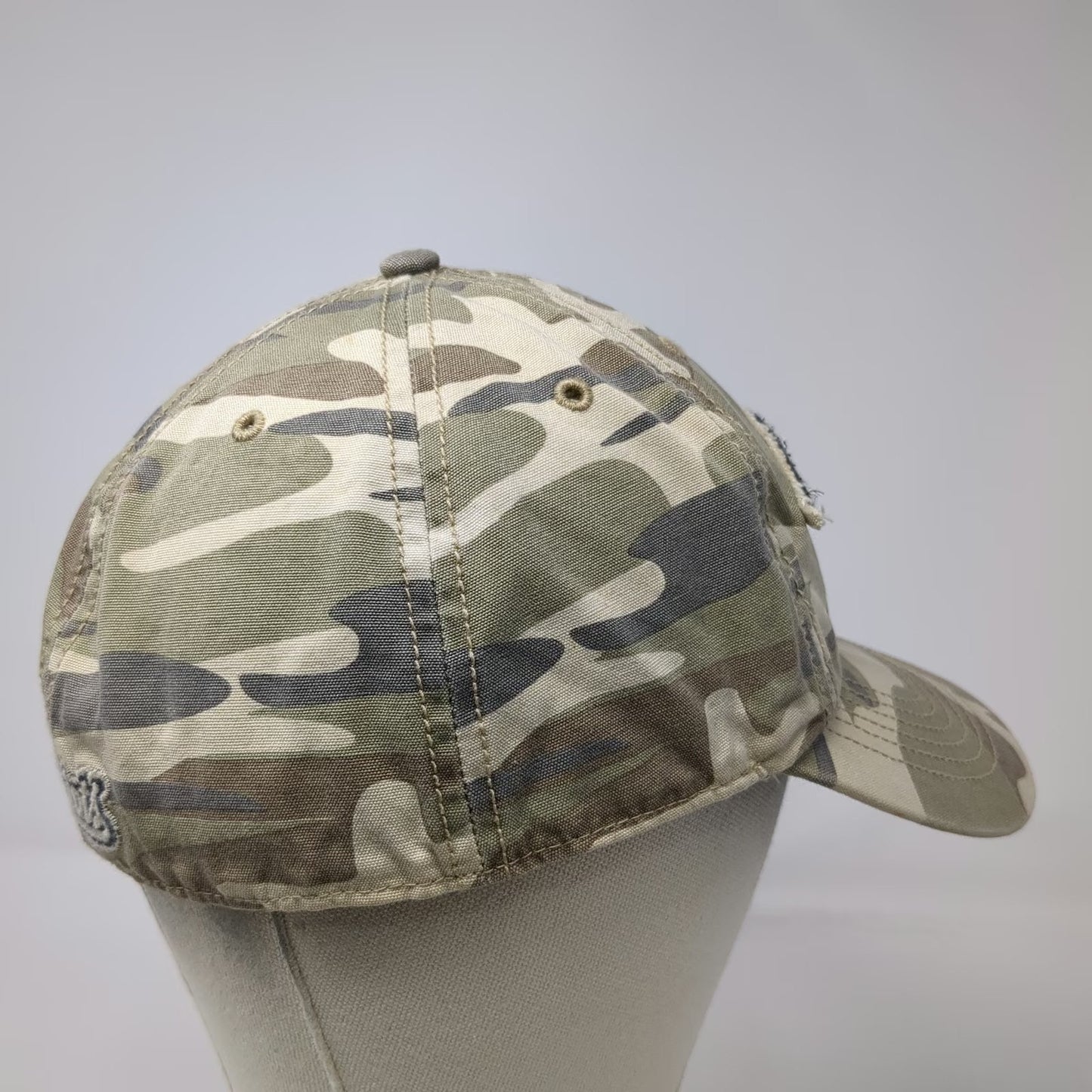 47 Brand NFL New England Patriots Cap Green L Camo Raw Edge Patch Franchise Hat