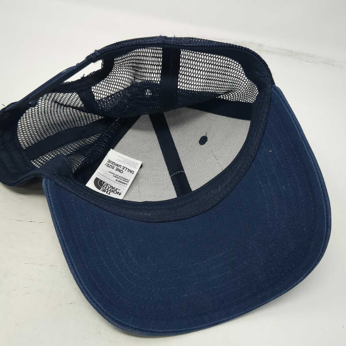 The North Face Trucker Hat Blue One Size Bison Patch Mesh Snapback Adventure
