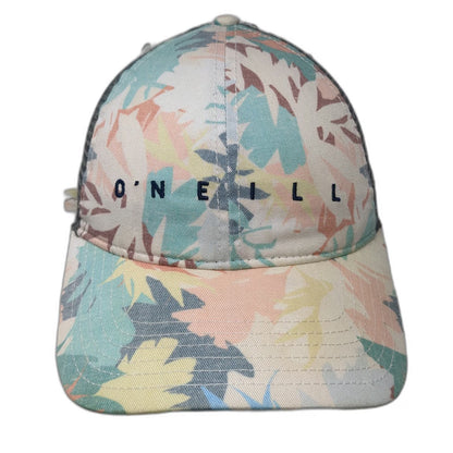 O'Neill Baseball Cap Gray One Size Mesh Back Tropical Floral Beach Hat