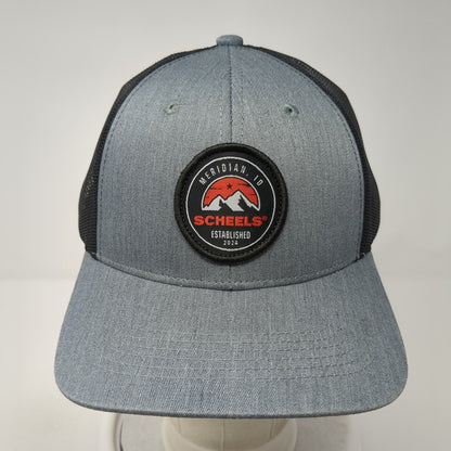 Scheels Meridian ID Patch Snapback Trucker Hat Gray One Size Mesh Back