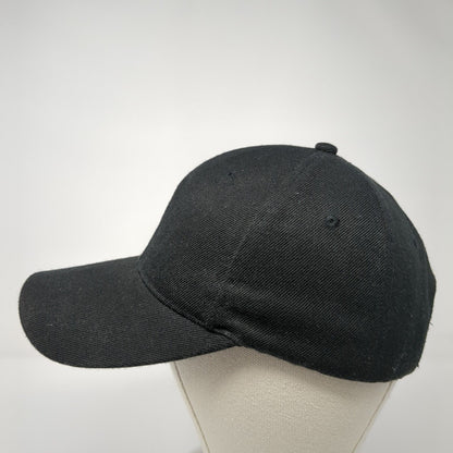 Unbranded Strapback Hat Black One Size Adjustable 6 Panel Blank Polyester