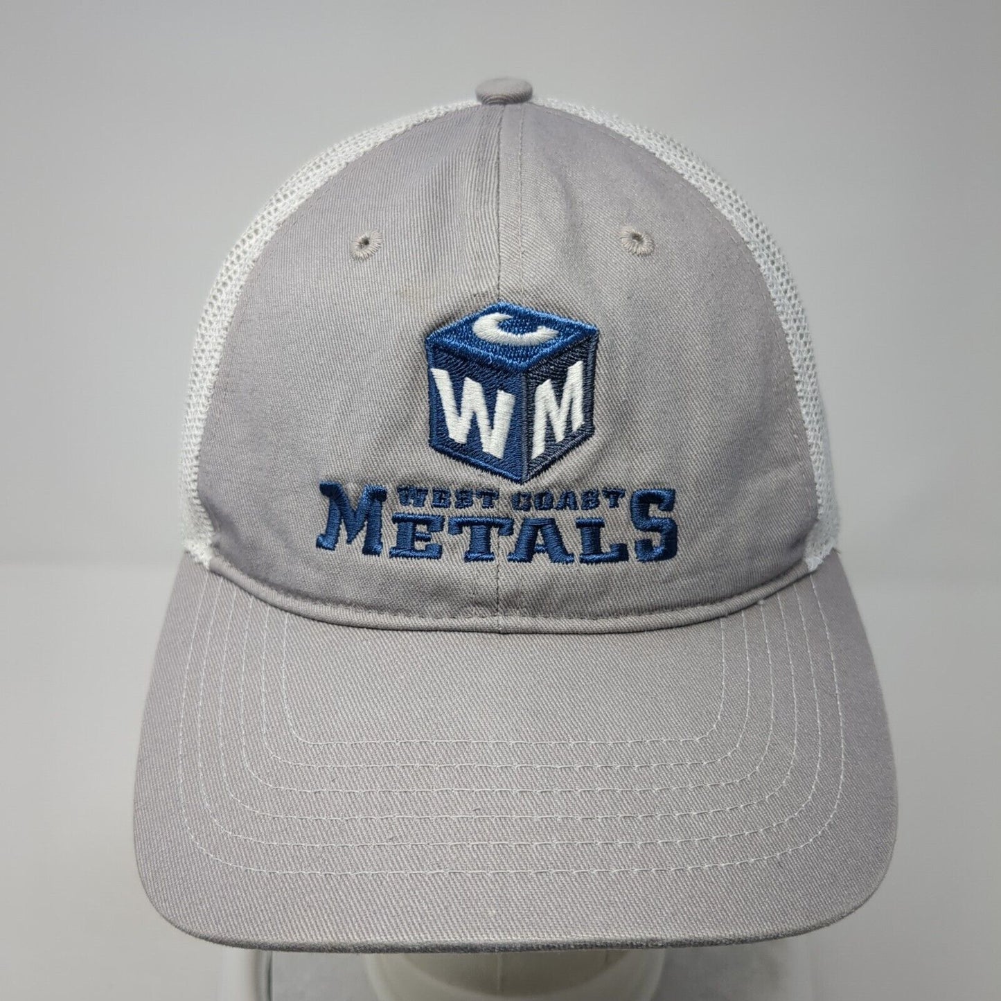 West Coast Metals Logo Snapback Trucker Hat Gray One Size Mesh Back