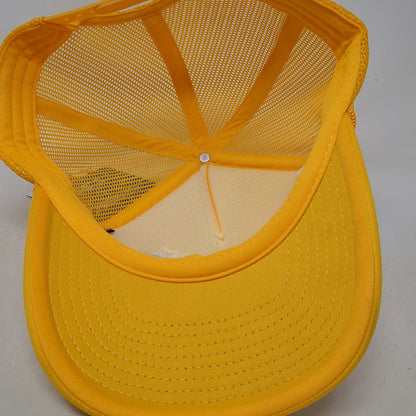 Decky Trucker Hat Yellow One Size M. Dyer Global Hawaii Mesh Snapback Rope