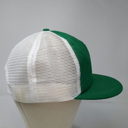 Cap America Trucker Hat Green White One Size Quantum Hybrid Wheat Mesh Back