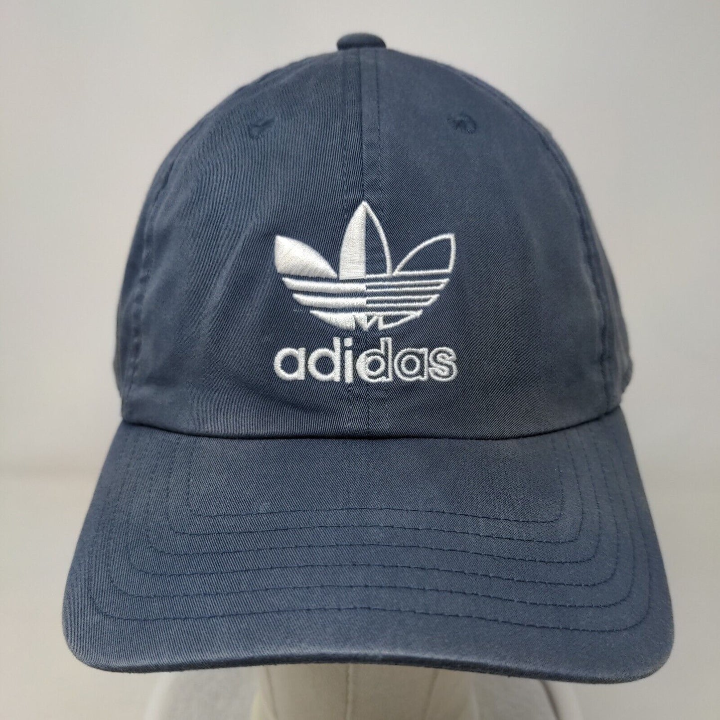 Adidas Trefoil Slideback Hat Blue OSFM Embroidered Logo Three Stripes