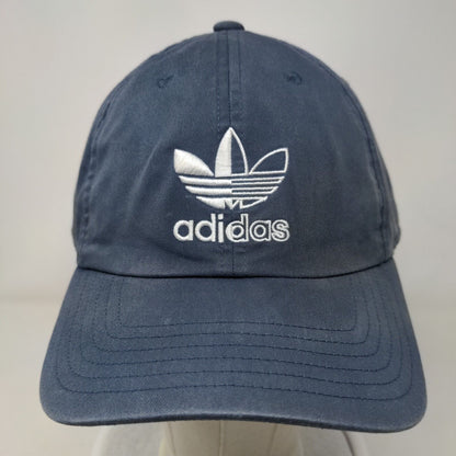 Adidas Trefoil Slideback Hat Blue OSFM Embroidered Logo Three Stripes