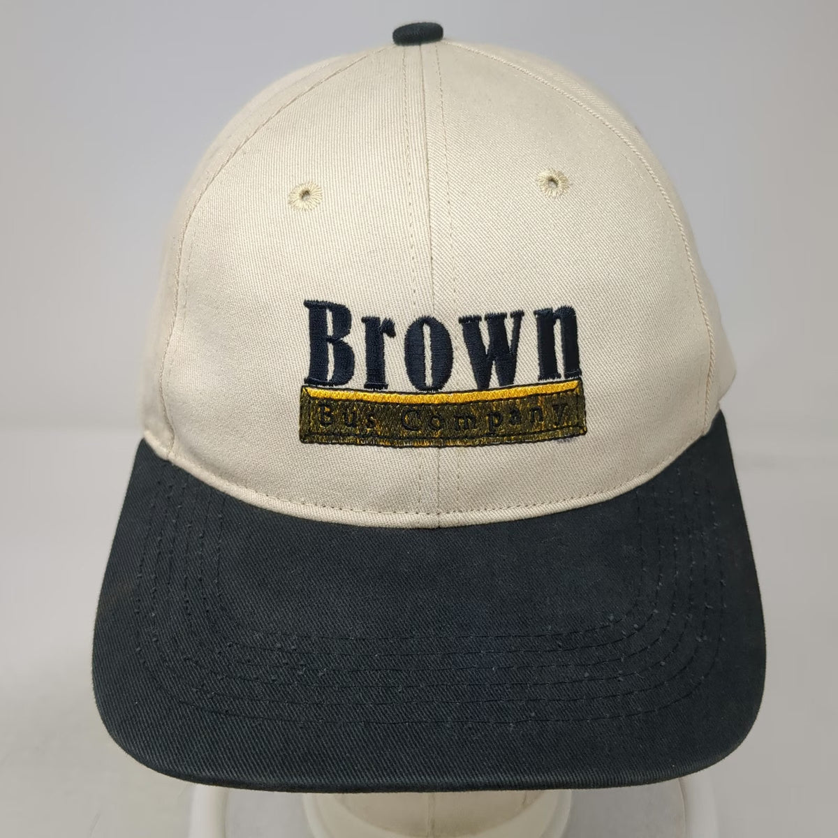 Richardson Baseball Cap Beige One Size Brown Bus Company Hat Strapback Curved
