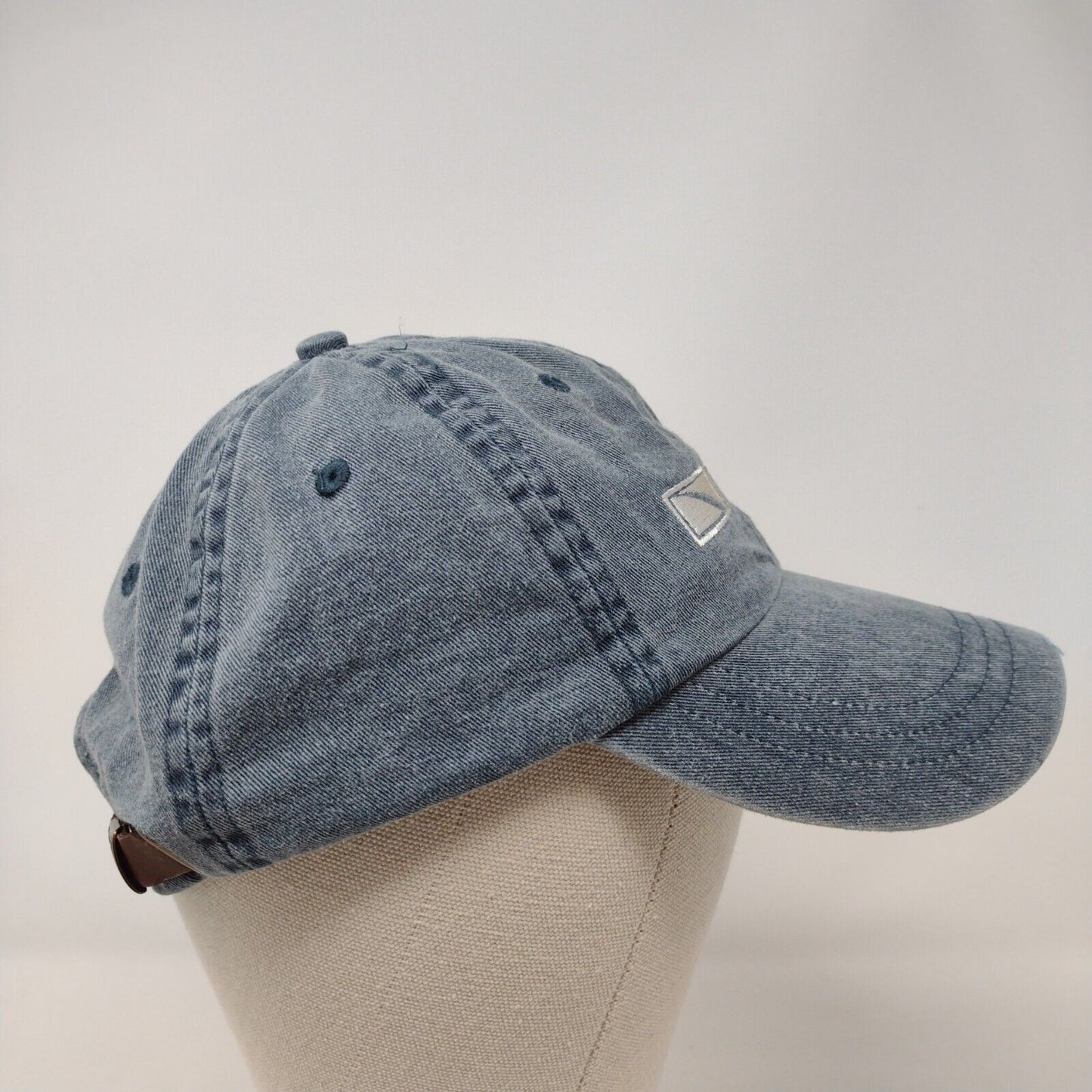 ITASCA Slideback Hat Blue OSFA Adjustable Embroidered Distressed Denim zKapz