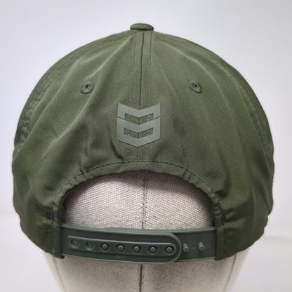 5 Panel Green Hat One Size Snapback Rubber Military Sergeant Chevron Tonal Logo