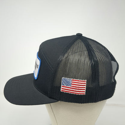 Cap America Trucker Hat Black One Size ACCO Engineered Systems Patch USA Flag