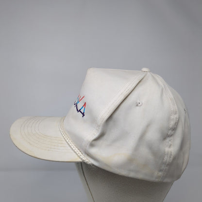 Alaska Snapback Hat White Cream OS Adjustable Embroidered Rope Triangle Headwear