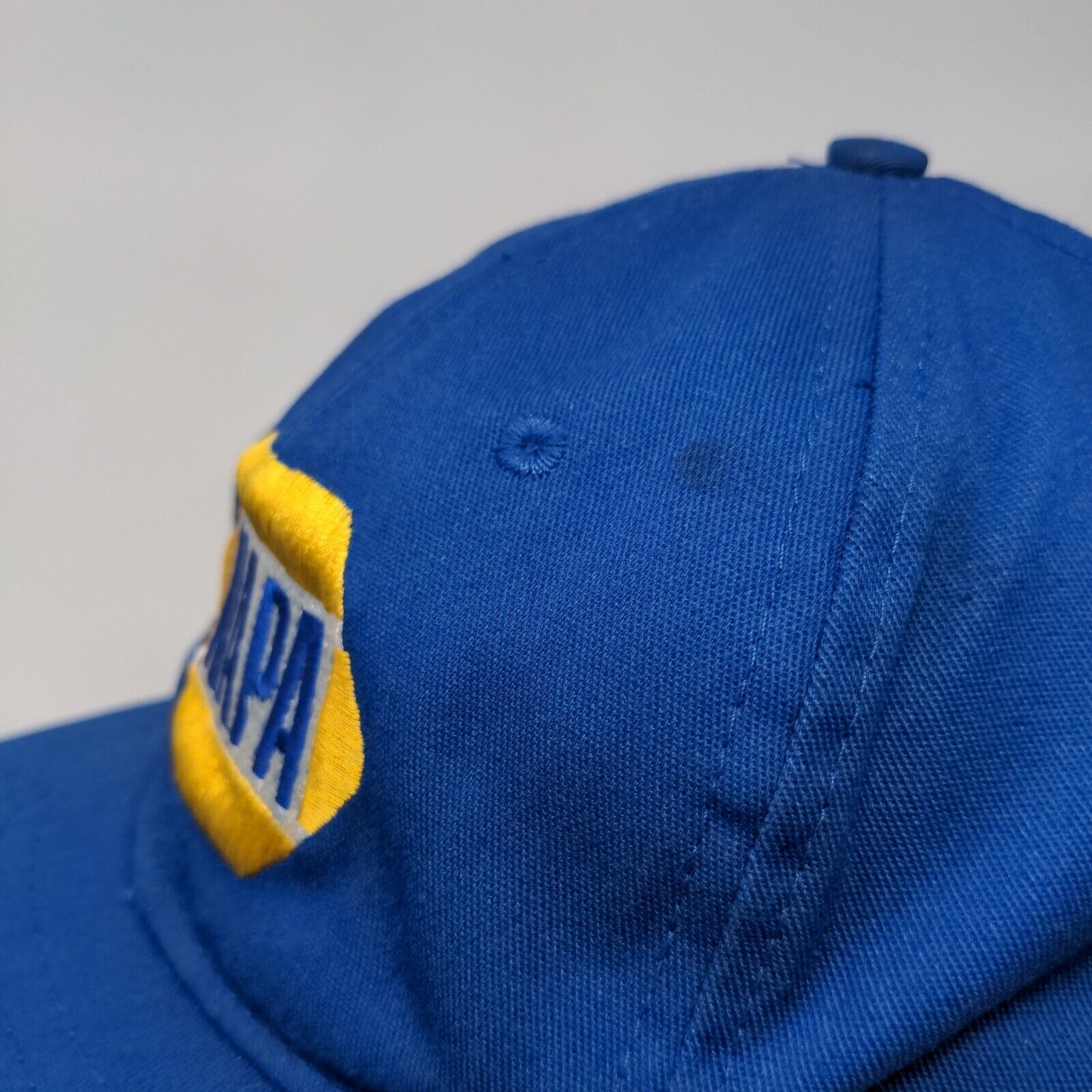 NAPA Snapback Hat Blue OSFA Adjustable Embroidered Vented Holes Tex Kap