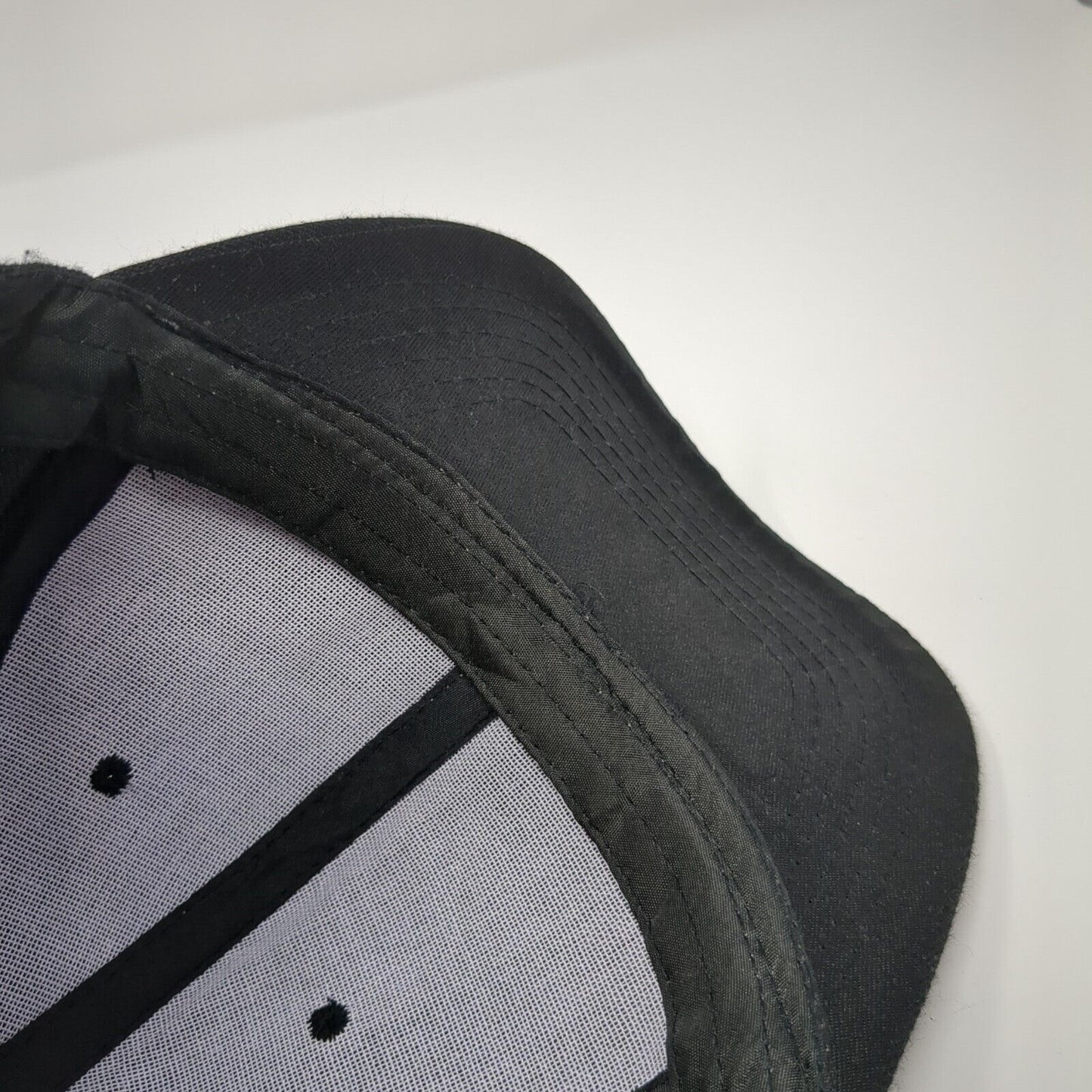 Unbranded Strapback Hat Black One Size Adjustable Vented Holes 6 Panel Blank