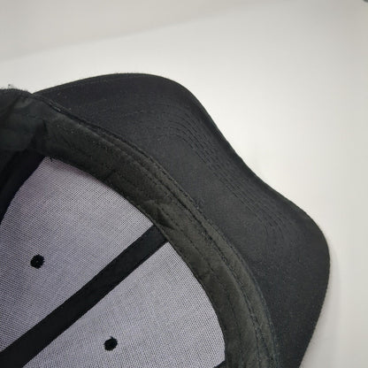 Unbranded Strapback Hat Black One Size Adjustable Vented Holes 6 Panel Blank
