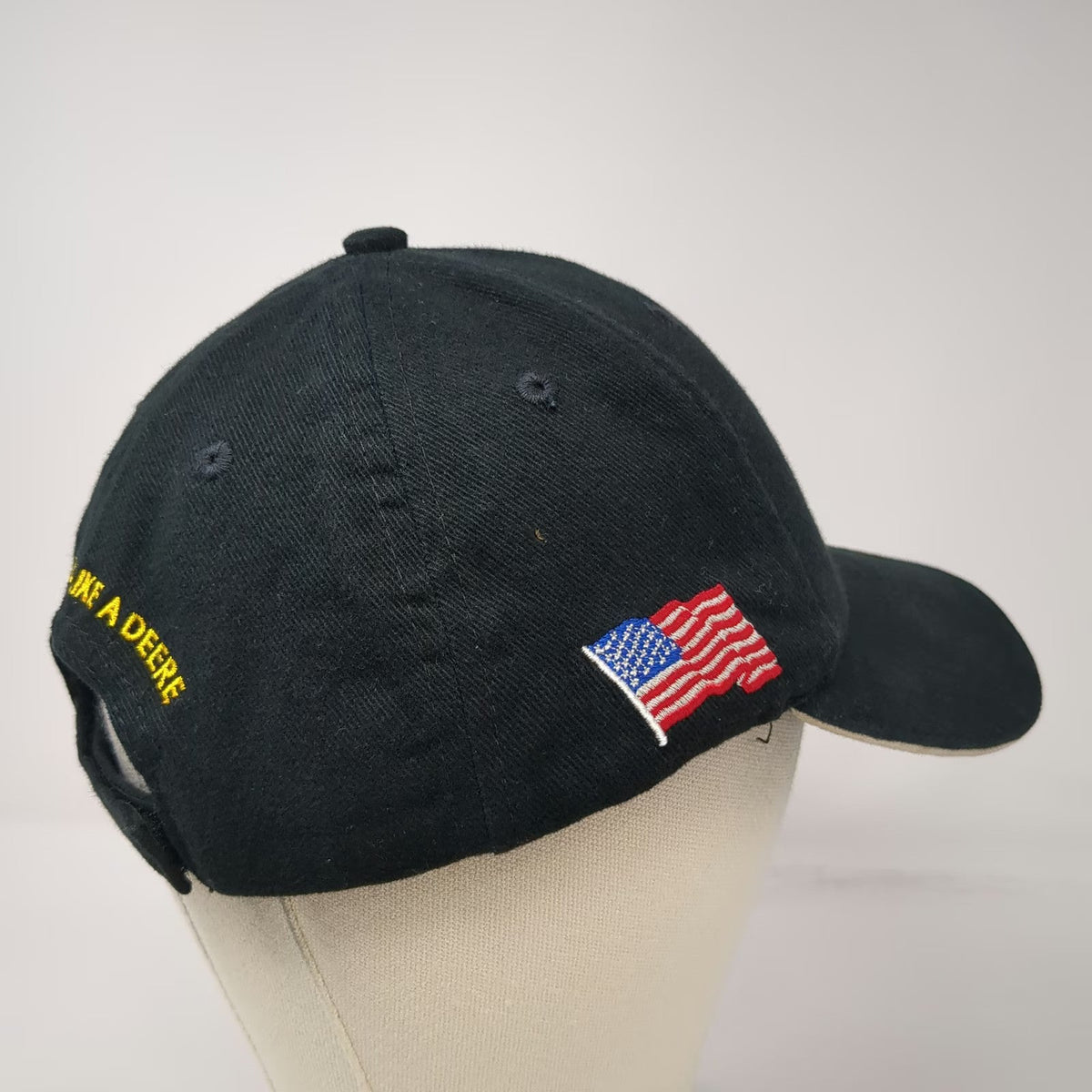 John Deere Baseball Cap Black One Size Nortrax Logo American Flag Strapback Hat