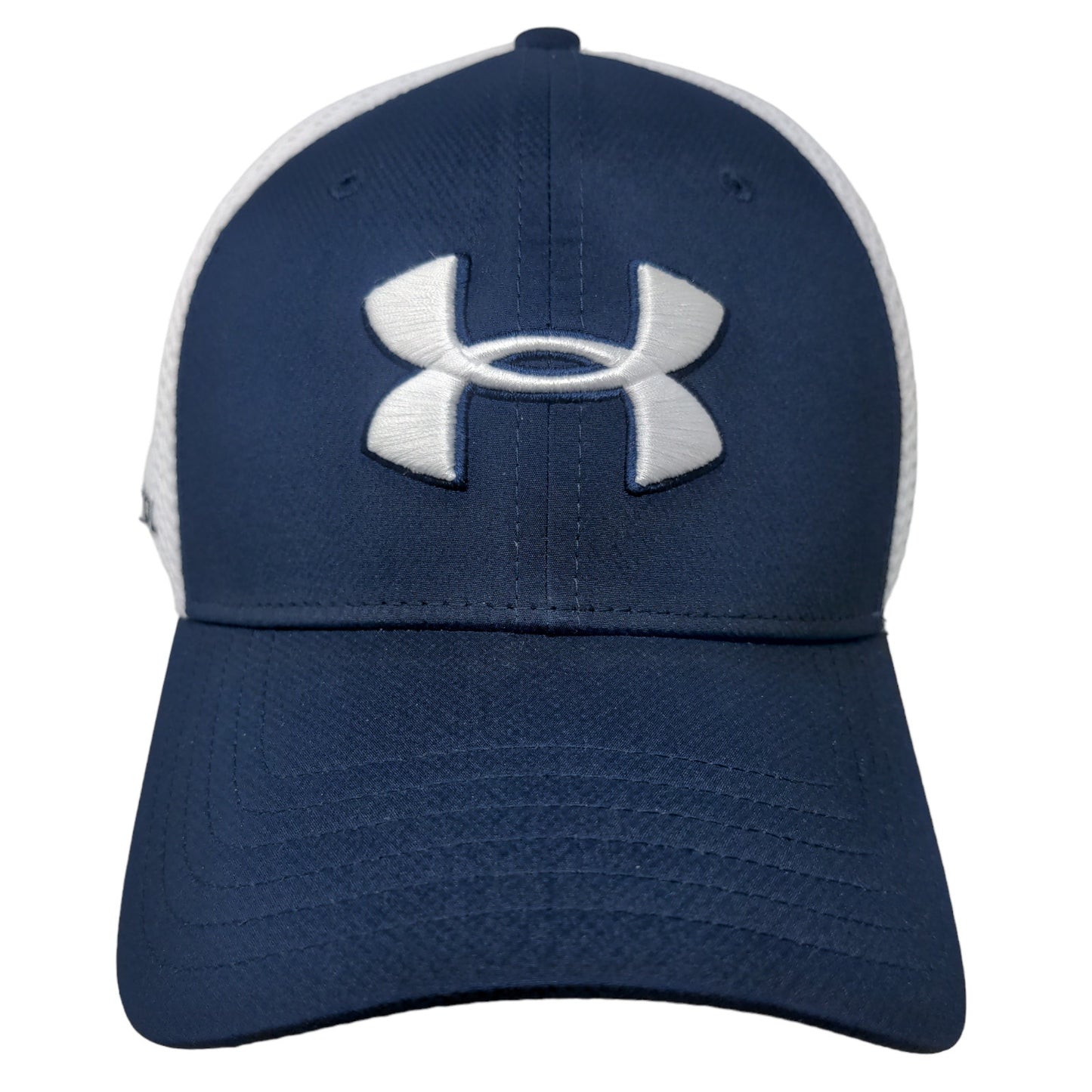 Under Armour Golf Men's Fitted Mesh Back Hat Blue White L-XL Embroidered Logo