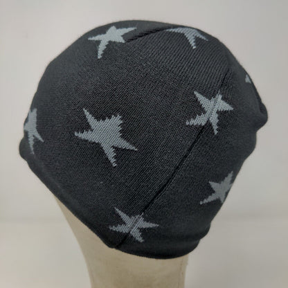 Vbiger Men's Knit Beanie Hat Cap Black Gray Stars All Over Print