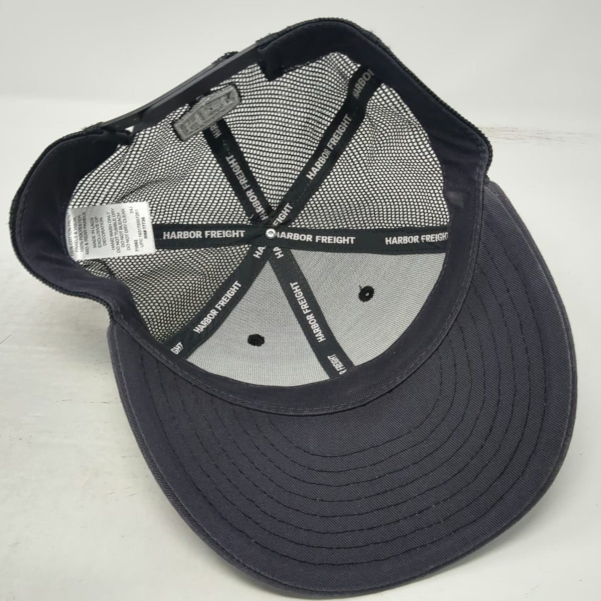 Harbor Freight Trucker Hat Gray One Size Mesh Snapback Patch Logo HFT Est 1977