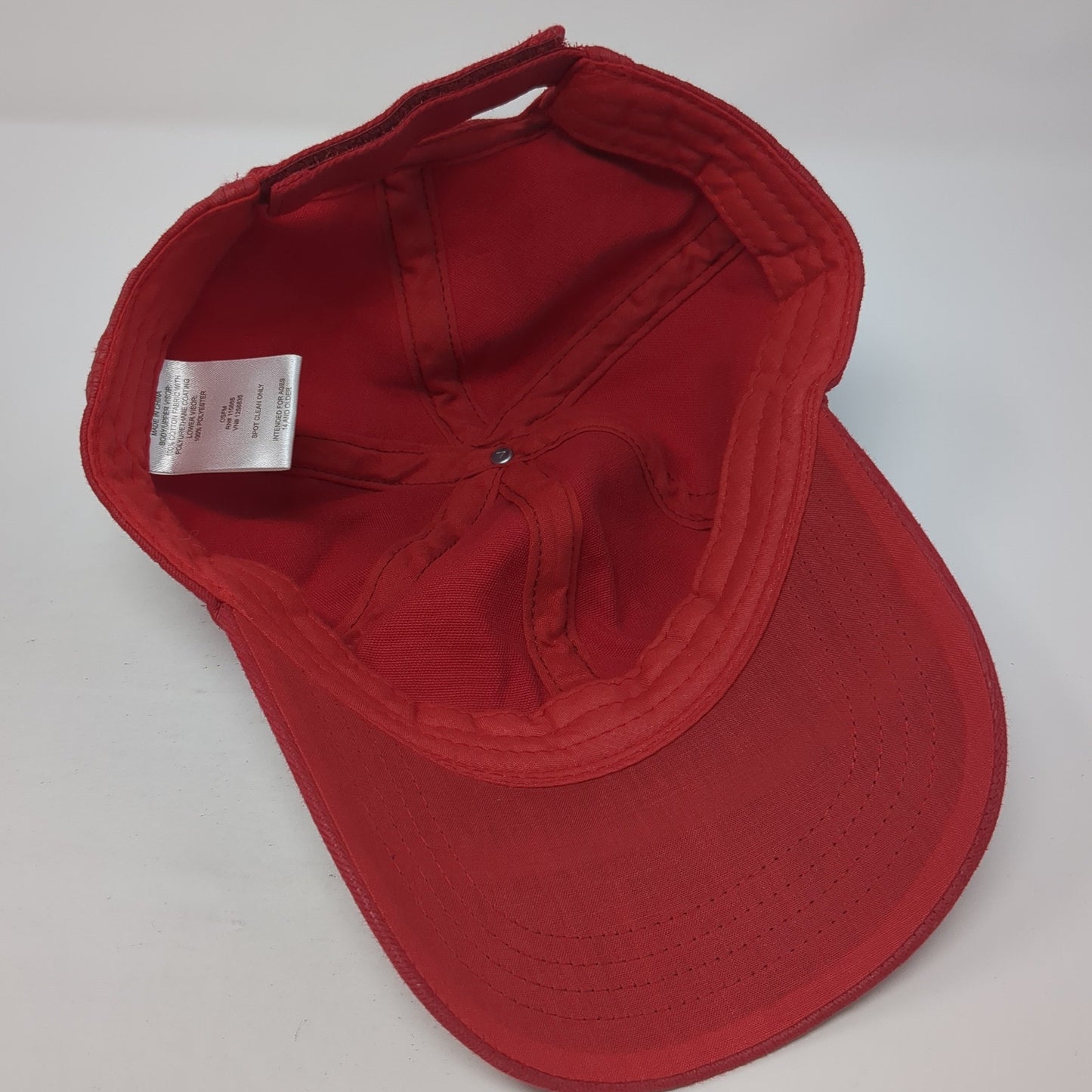 Unbranded Strapback Baseball Cap Red One Size Adjustable Vented Holes Blank