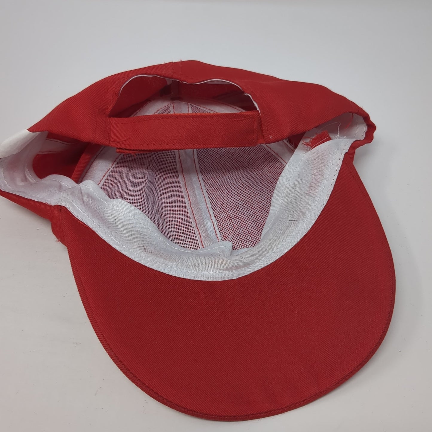 Unbranded Strapback Hat Red One Size Solid Adjustable Blank 6 Panel