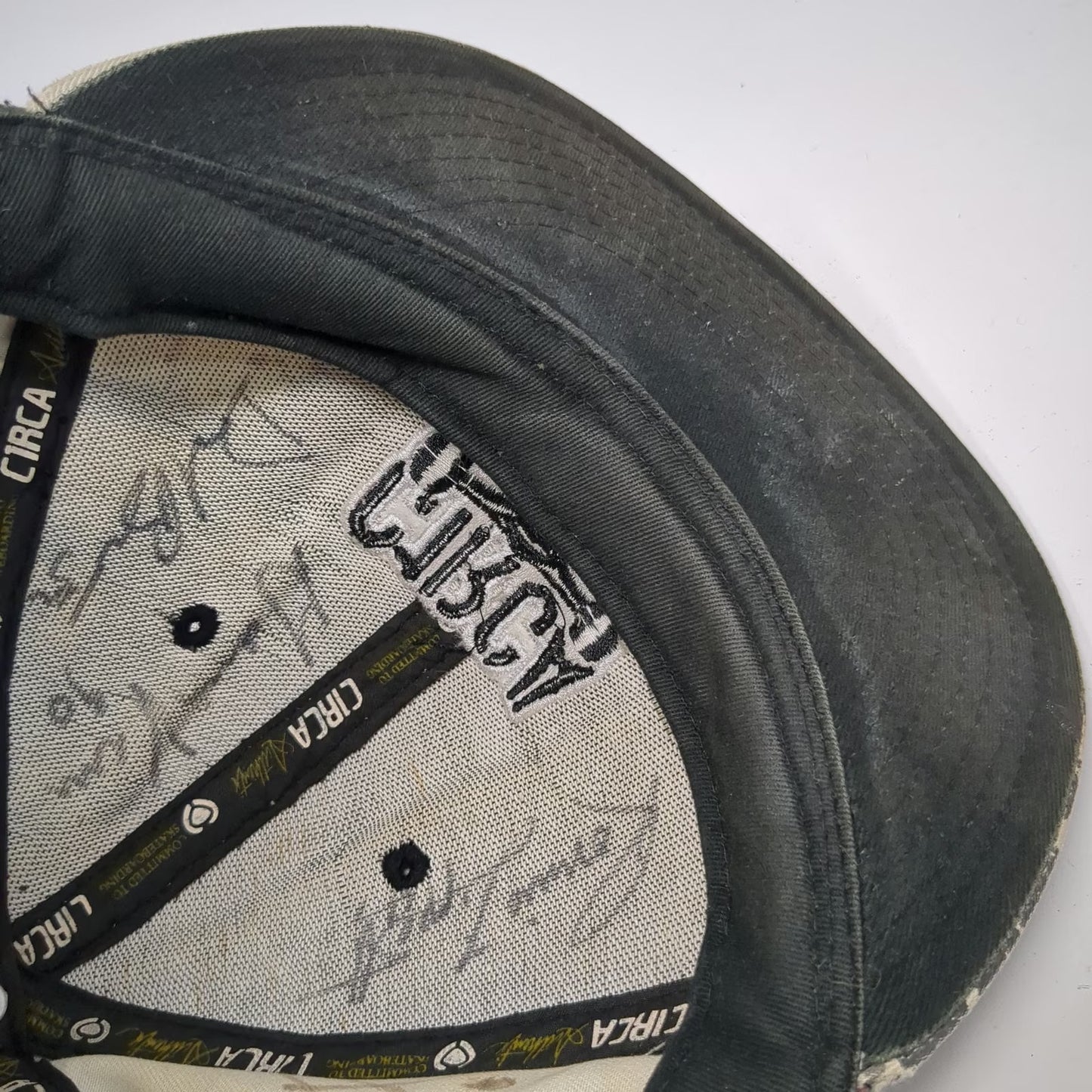 Circa Baseball Cap Black Collage Skateboard Truck Graphic Fitted Hat Size 7 1/4
