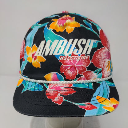 Ambush Insecticide Snapback Hat Multicolor OSFA Adjustable Floral Rope San Sun