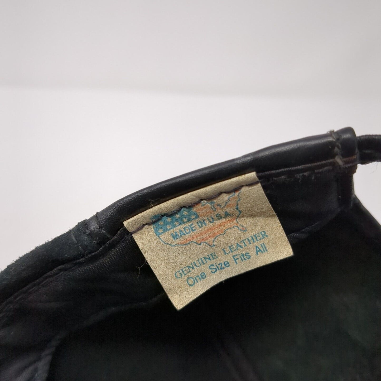 Unbranded Slideback Hat Black One Size Adjustable Genuine Leather Blank