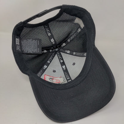 New Era Snapback Trucker Hat Black OSFM Adjustable Embroidered 9Forty Cotton