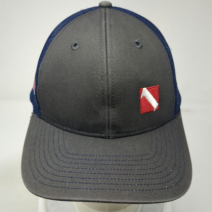 Port Authority Trucker Hat Gray Blue One Size American Flag Scuba JM Thomas