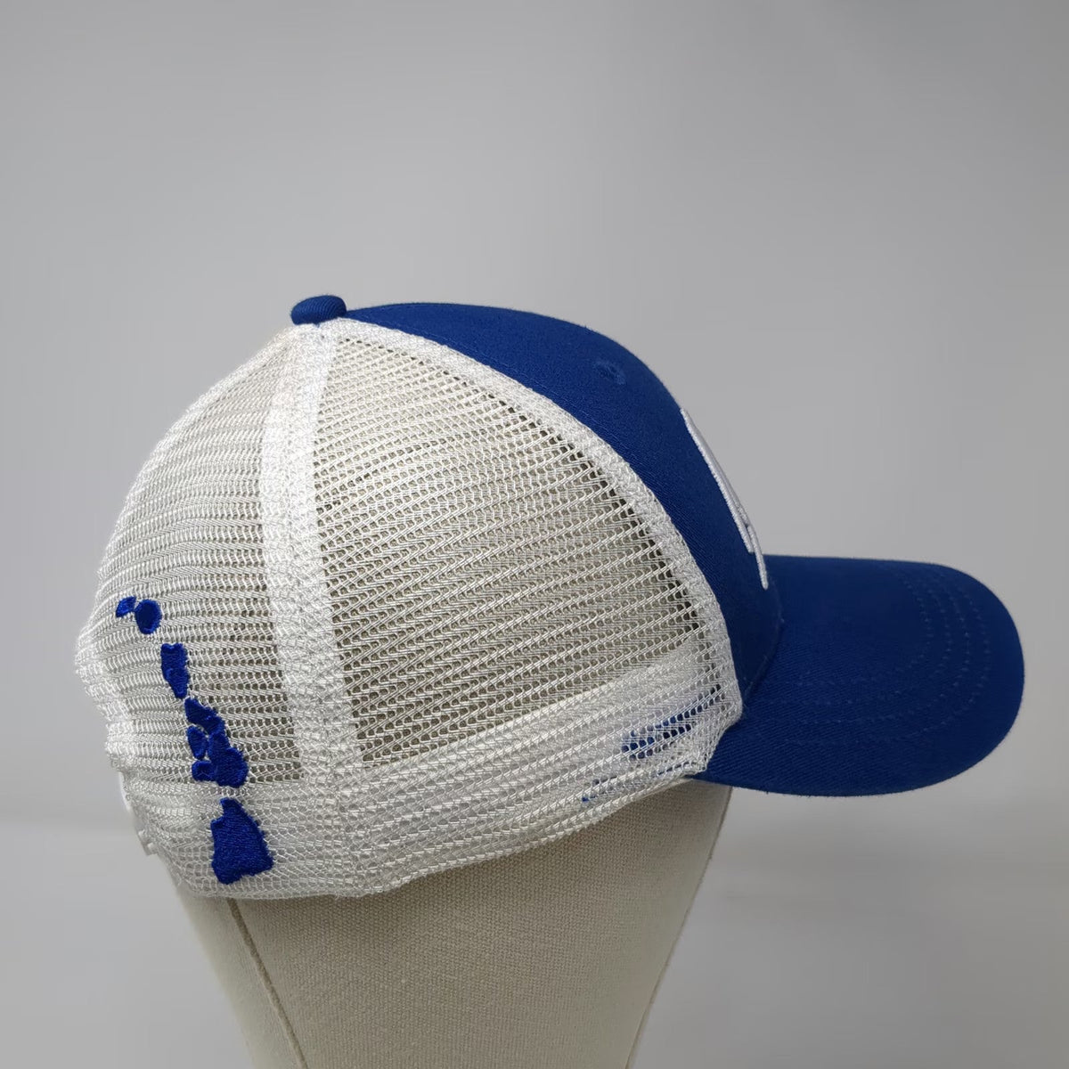 Maui Jim Trucker Hat Blue One Size Hawaii Islands Logo Mesh Back Snapback