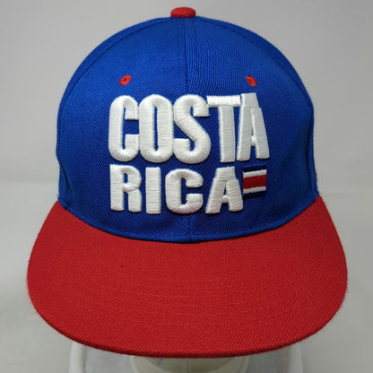 Blue Snapback One Size Costa Rica Hat Vamos Sele 3D Embroidery Graphic Flat Brim