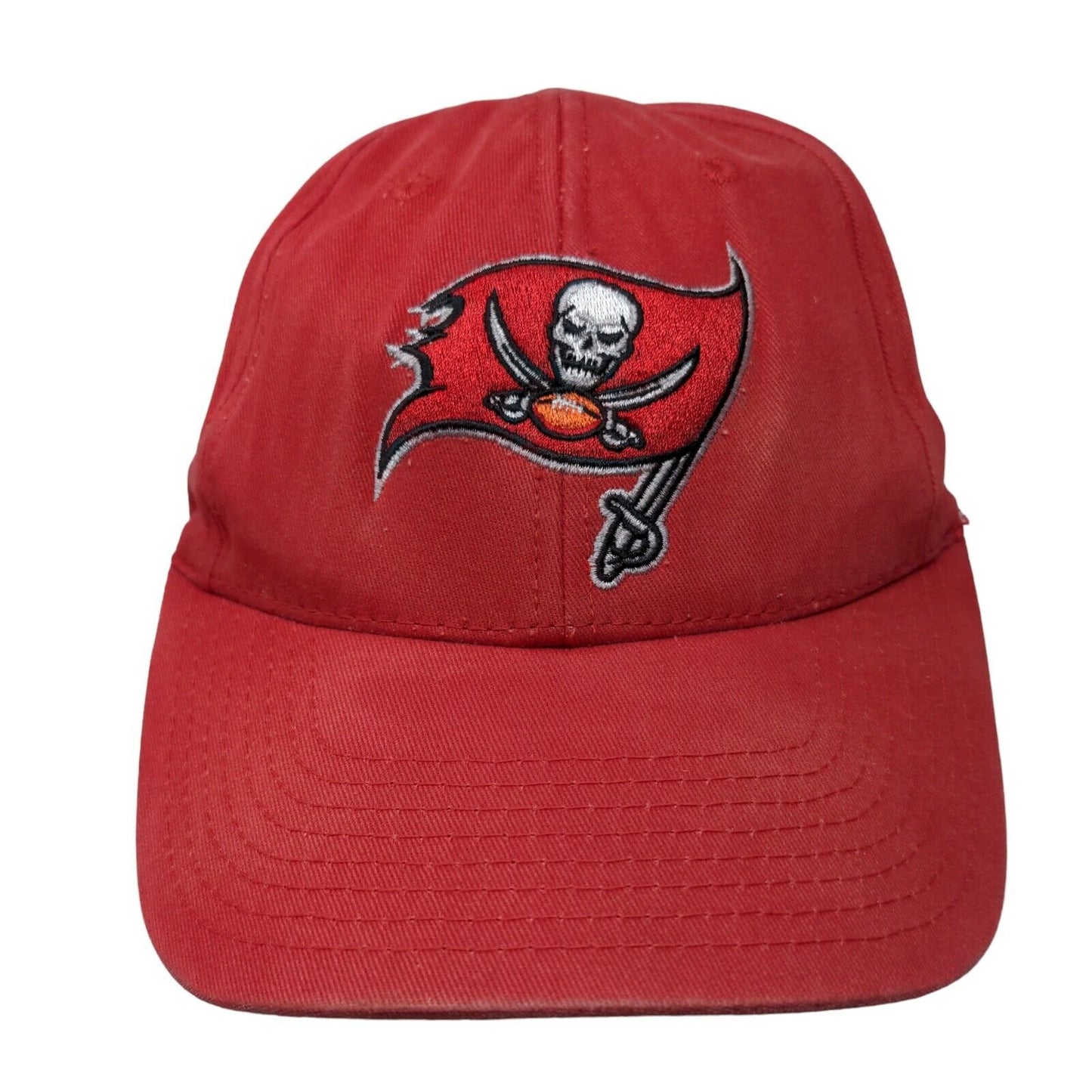 NFL Tampa Bay Buccaneers Strapback Hat Red OSFA Embroidered Logo Flag