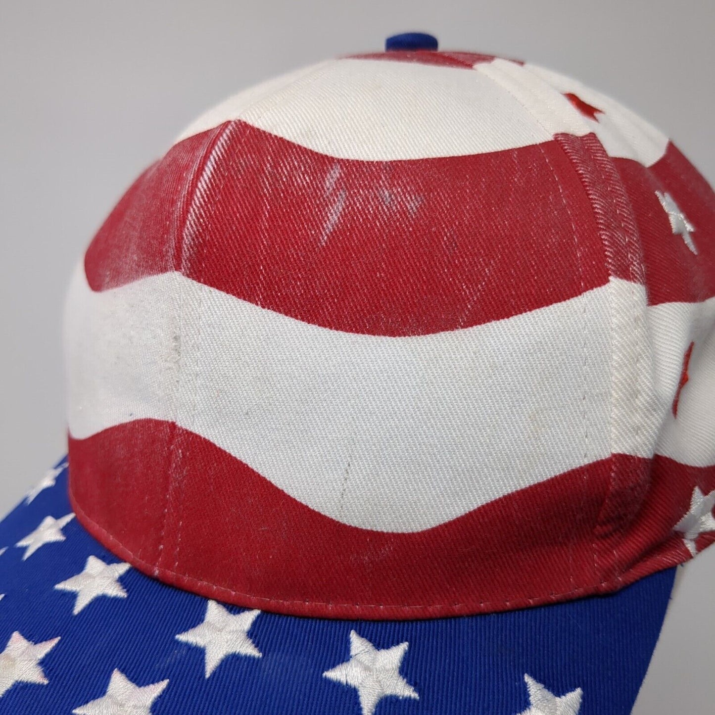 American Flag Stars & Stripes Slideback Hat Multicolor OS Adjustable Patriotic
