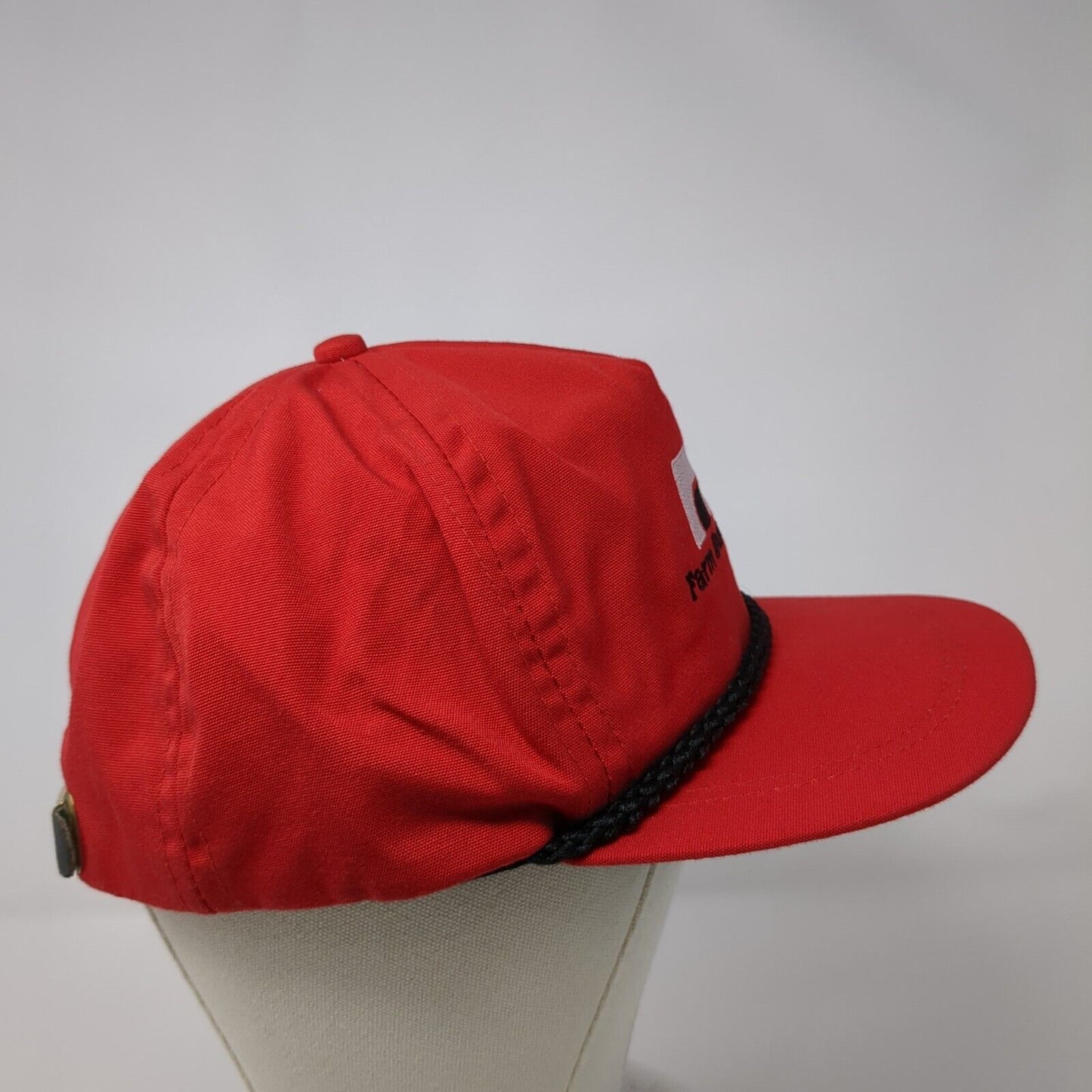 Farm Bureau Ins. Slideback Rope Hat Red OSFA Leather Strap Imperial