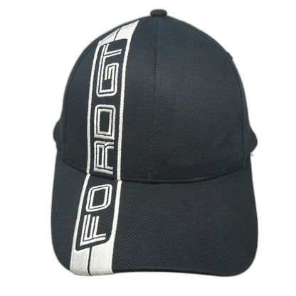 Ford Baseball Cap Black One Size GT Stripe Graphic Cotton Logo Strapback Hat