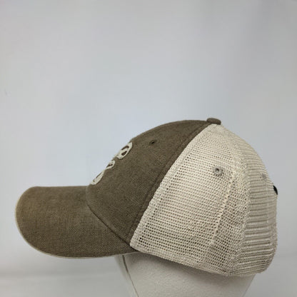 Cabela's 1961 Strapback Trucker Hat Brown OSFM Adjustable Mesh Back Vented Holes