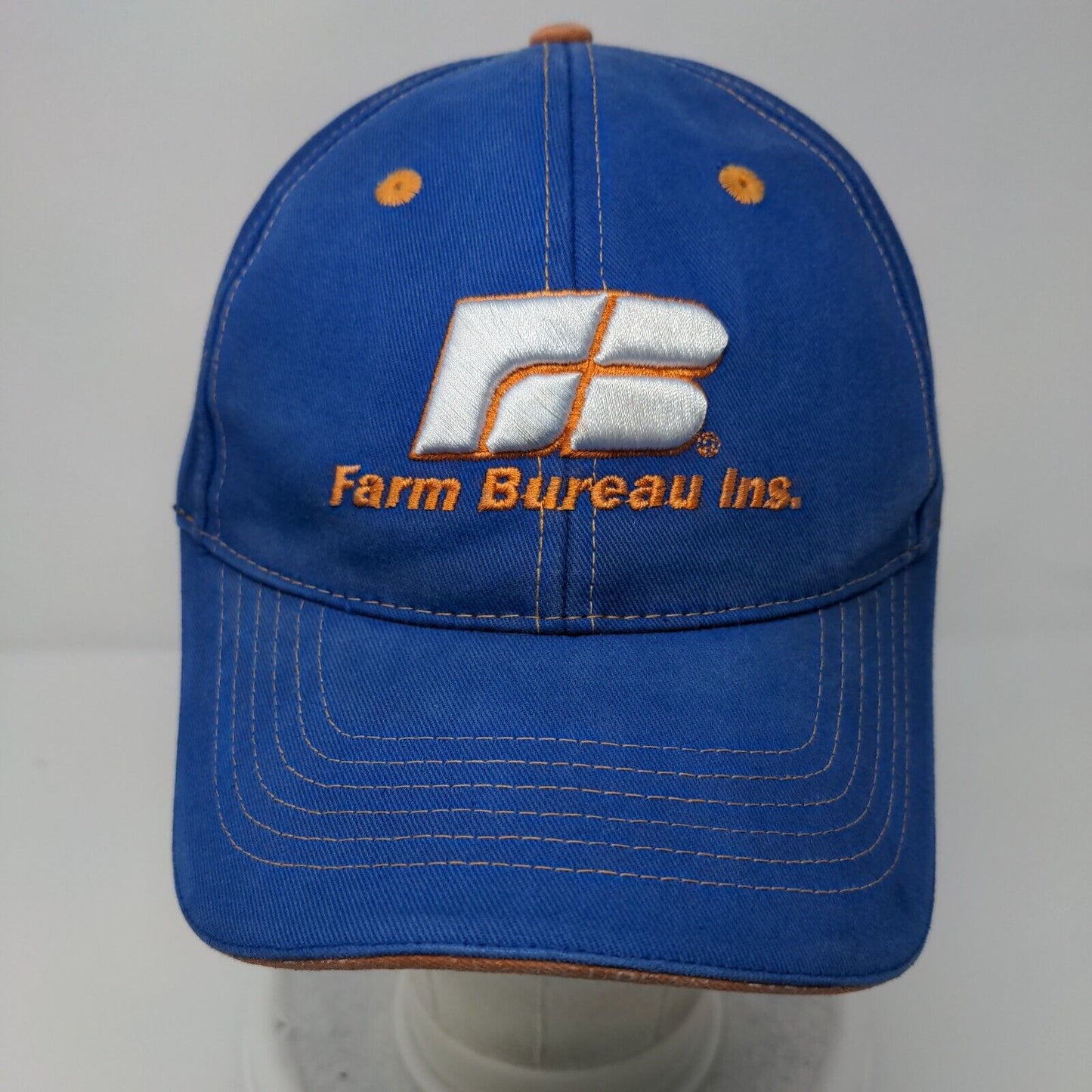Farm Bureau Ins. Strapback Hat Blue One Size Adjustable Embroidered Buck's Bags