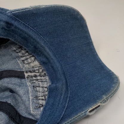 Bad Hair Day Strapback Hat Blue One Size Distressed Adjustable Vintage