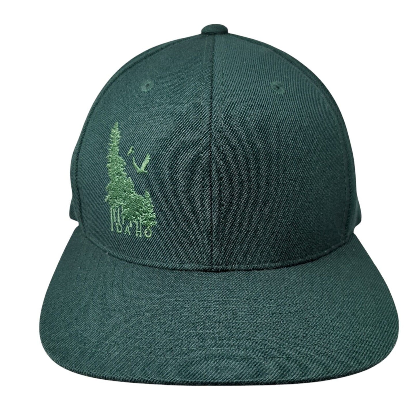 Idaho Snapback Hat Green One Size Embroidered The Classics Yupoong