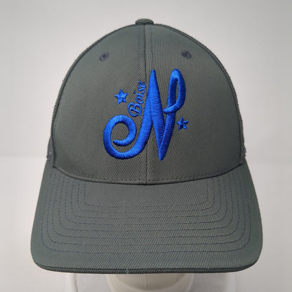 N Boise Fitted Mesh Back Trucker Hat Gray 6 7/8-7 3/8 Pacific Headwear