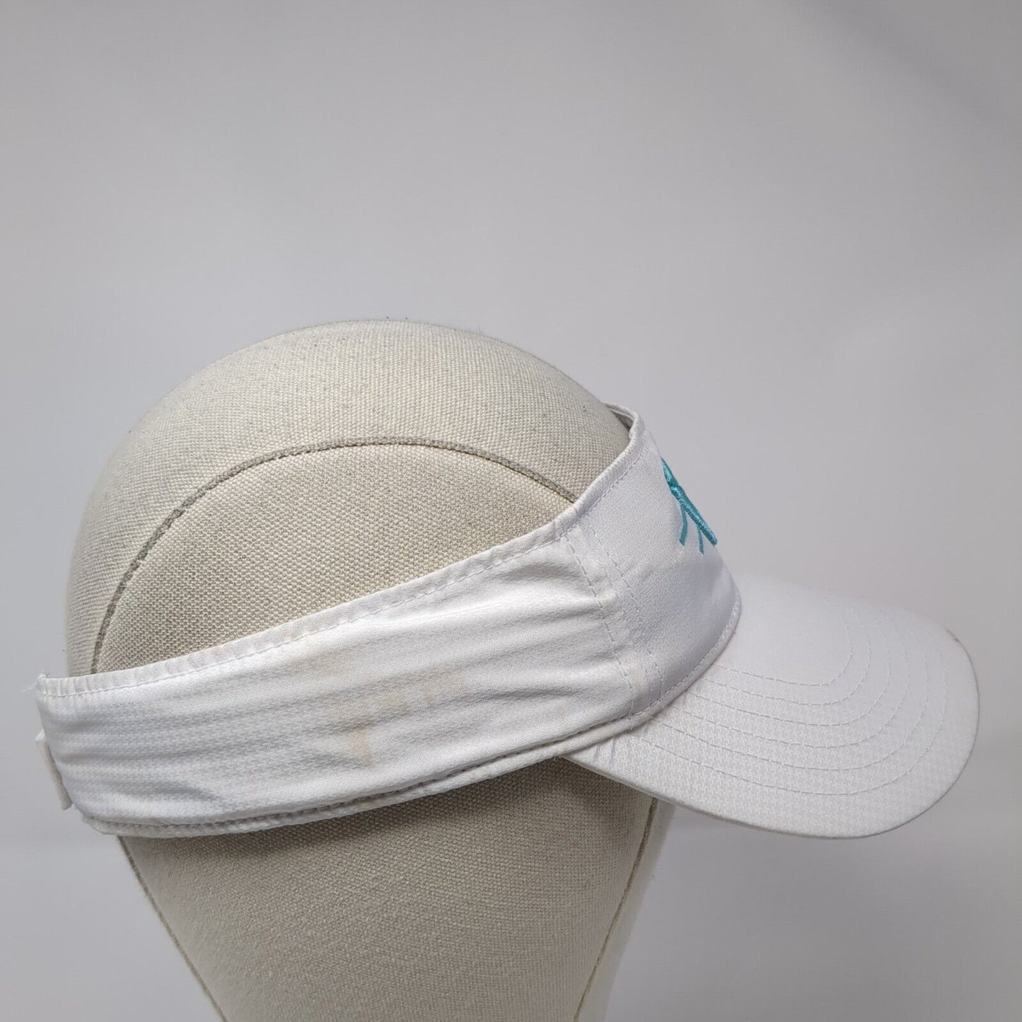 Signatures Strapback Sun Visor Hat White One Size Adjustable Logo