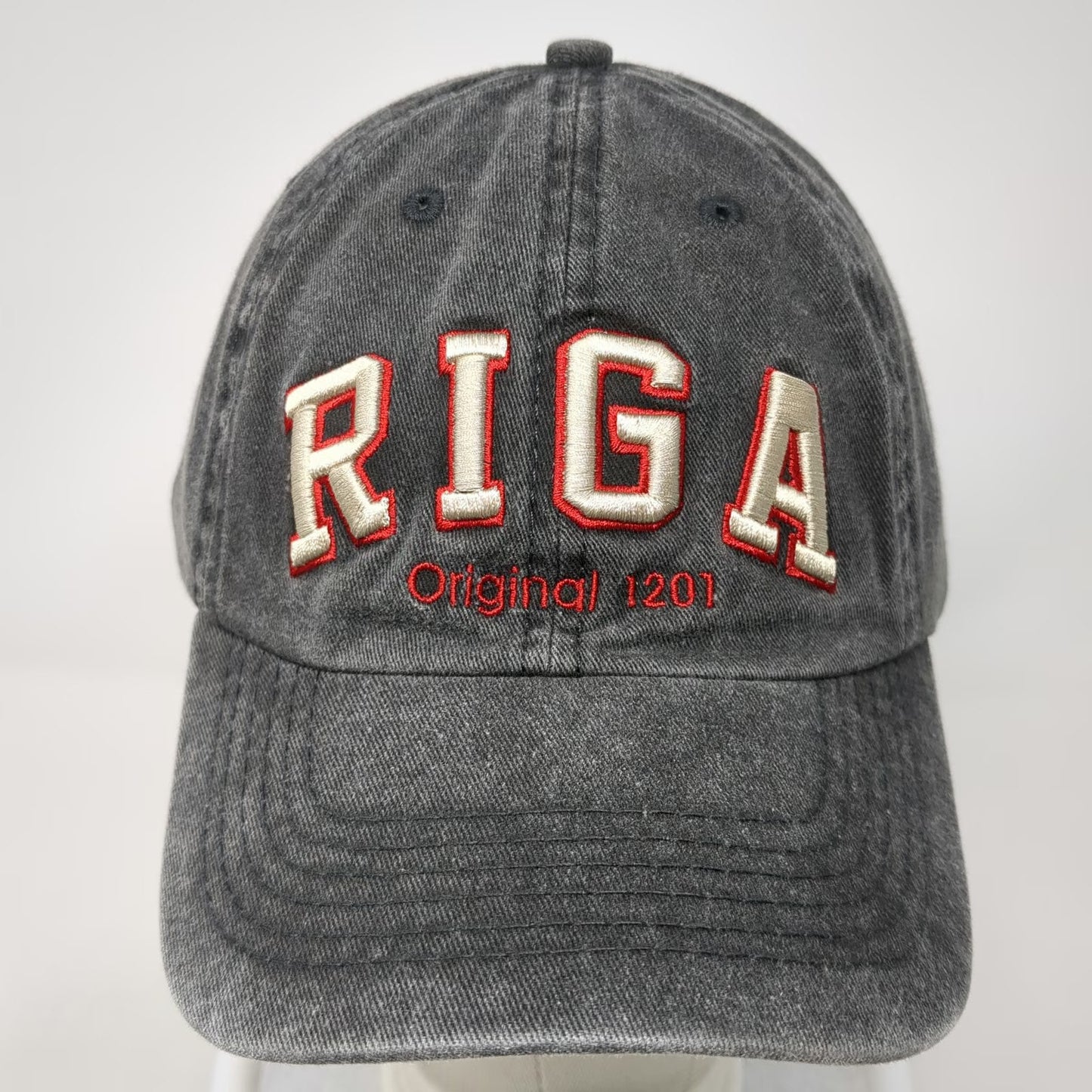 Robin Ruth Baseball Cap Gray OSFM Riga Latvia Souvenir Travel Hat Cotton Logo